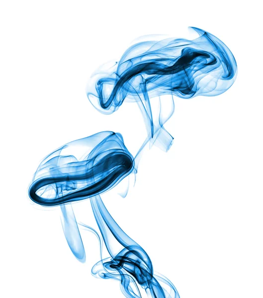 Abstract blue smoke isolated on white background — Stock Photo, Image