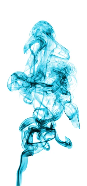 Abstract blue smoke isolated on white background — Stock Photo, Image