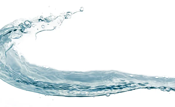 Víz-splash elszigetelt fehér. Közelkép a splash képernyő víz — Stock Fotó