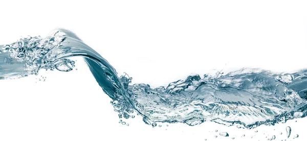Wody powitalny na białym tle. zbliżenie plusk wody formularza — Zdjęcie stockowe