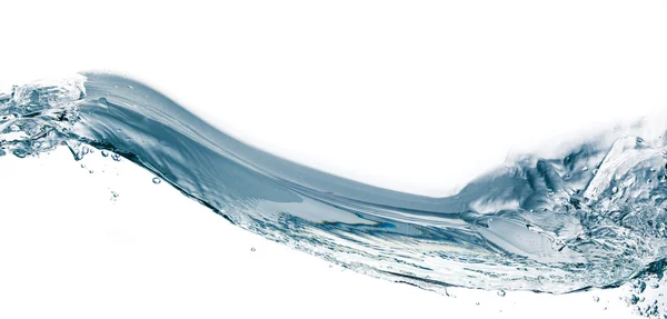 Salpicadura de agua aislada en blanco. Primer plano de salpicadura de agua — Foto de Stock