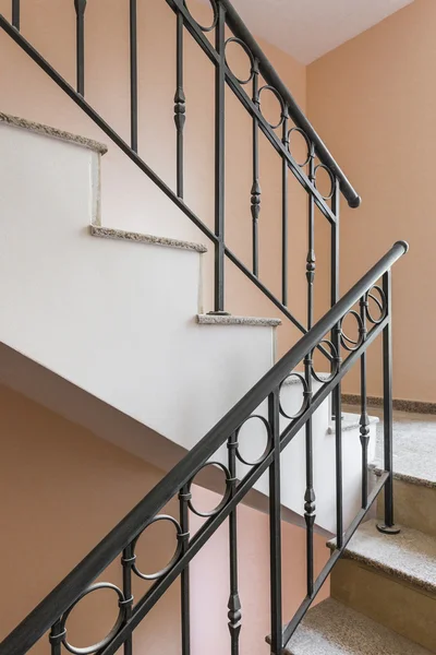 Railing internal stairs in a building — Stock Photo, Image