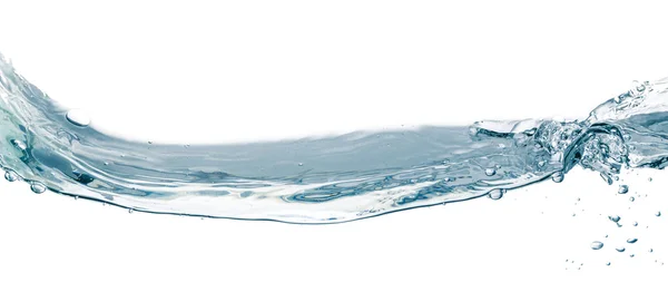 水溅上白色孤立。飞溅的水的形态的特写 — 图库照片