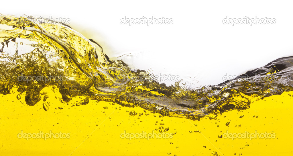 abstract image of a yellow liquid spilled. On a white background
