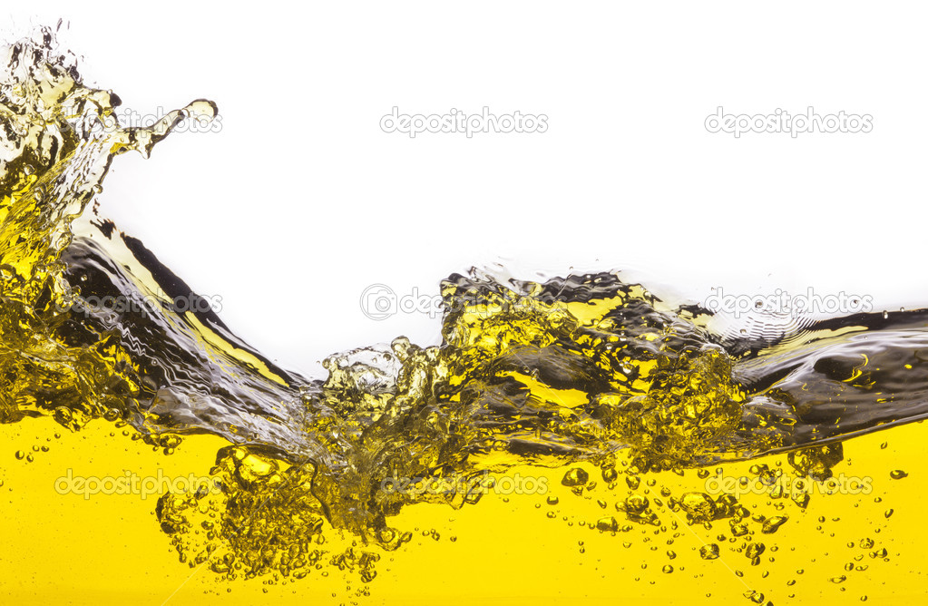 abstract image of a yellow liquid spilled. On a white background