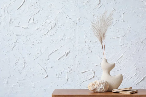 Elegant Living Room Interior Design Handmade Vases Side Table Personal — Stock Photo, Image