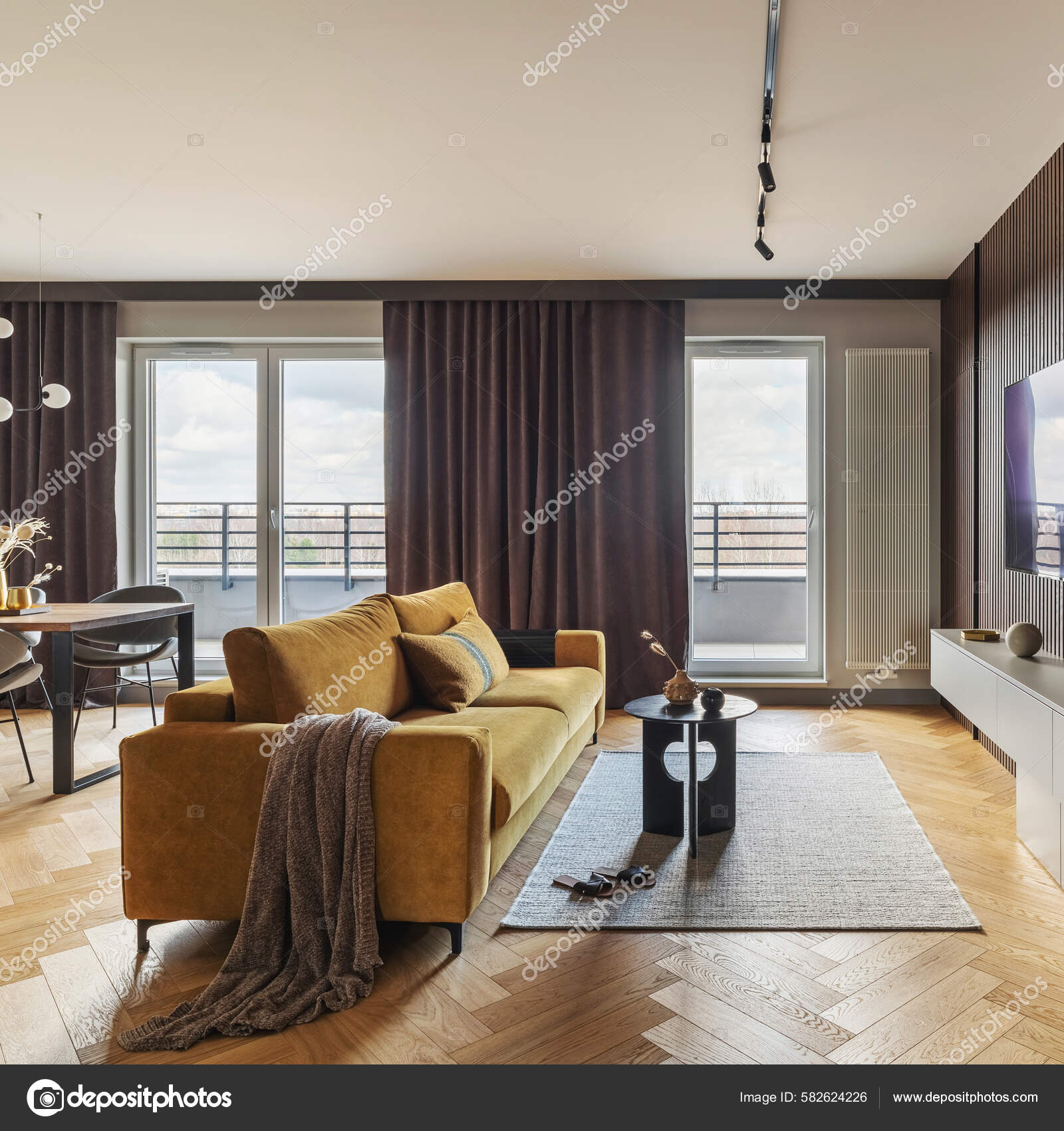 Interior Design Grey Walls Brown Furniture Creative Modern Vintage