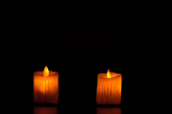 Luz Vela Advento Natal Fundo Escuro Bem Usado Para Ritual — Fotografia de Stock