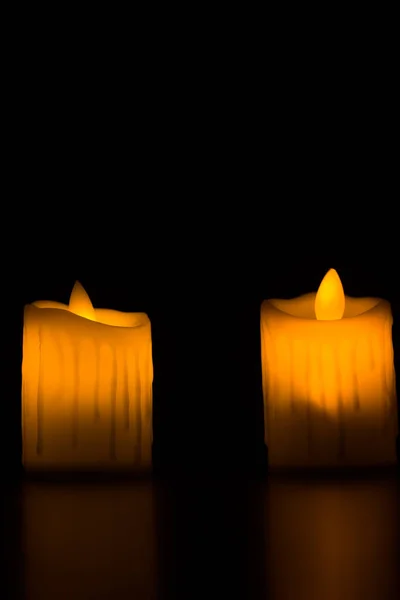 Luz Vela Advento Natal Fundo Escuro Bem Usado Para Ritual — Fotografia de Stock