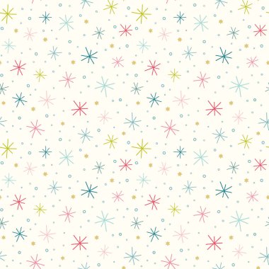 Yıldız desenli vektör arka planı. Renkli yıldız şekillerinin sevimli, kusursuz deseni, Noel kaynakları geçmişi.. 