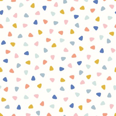 Üçgen desen tasarımı, vektör pürüzsüz el çizimi mozaik tasarımında renkli sevimli üçgenler.