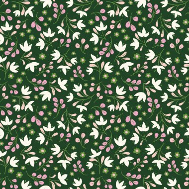 Çiçek desenli arka plan. Halk çiçekli vektör kusursuz tekrar tasarımı.