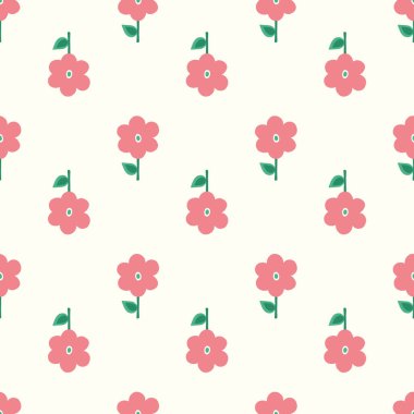 Çiçek desenli arka plan. Çiçek vektörü kusursuz tekrar tasarım ögesi.