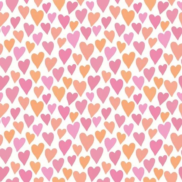 Kalp zemin düzeni. Elin kusursuz tekrarı. Pembe ve turuncu aşk kalpleri çizilmiş.. 