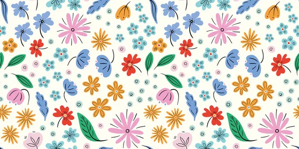 Квітковий Візерунок Фону Векторної Рамки Модний Безшовний Повторний Дизайнерський Банер — стоковий вектор