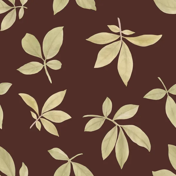 Абстрактний Ботанічний Візерунок Листя Безшовний Візерунок Тканини Шпалер Обгорткового Дизайну — стокове фото