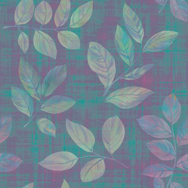 Dekorative Blätter Mit Nahtlosem Muster Auf Abstraktem Hintergrund Nahtloser Abstrakter — Stockfoto