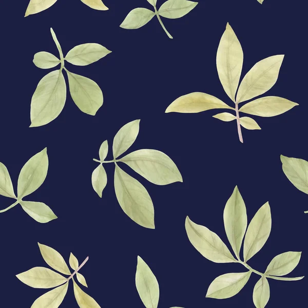 Αφηρημένο Βοτανικό Μοτίβο Από Φύλλα Απρόσκοπτη Μοτίβο Για Ύφασμα Ταπετσαρία — Φωτογραφία Αρχείου