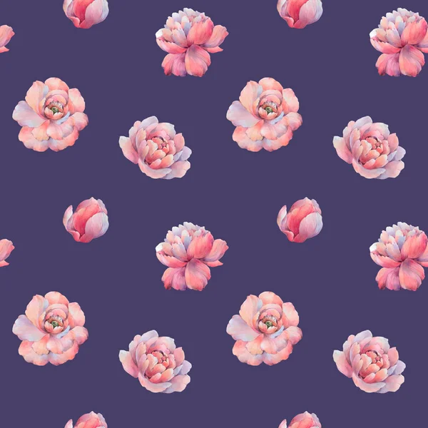 Peony Flower Pattern Botanical Seamless Pattern Wallpaper Textile Wrapping Paper — Stock Photo, Image