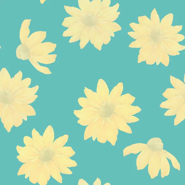 Rudbeckia Wzór Kwiat Botaniczny Bezszwowy Wzór Tapet Tkanin Papieru Pakowego — Zdjęcie stockowe