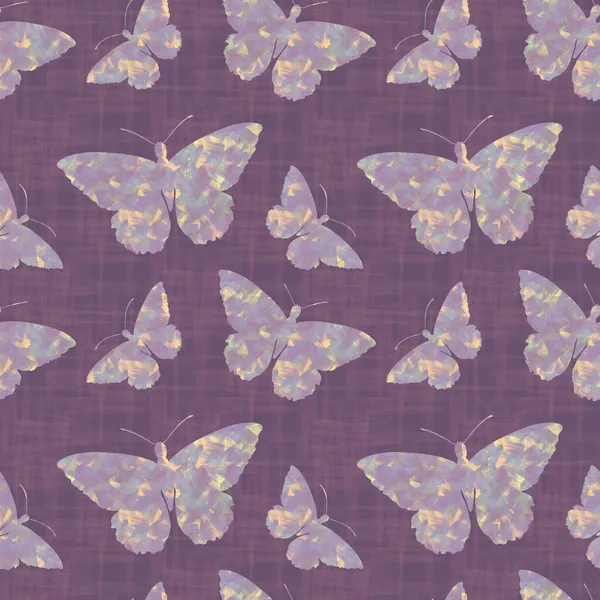 摘要植物装饰设计 蝴蝶在抽象背景下的无缝模式 — 图库照片