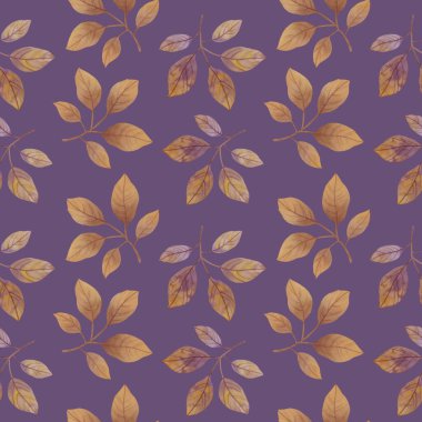 Tasarım için suluboya yaprakların raster dokusu. Tekstil, ambalaj kağıdı, hatıra defteri ve duvar kağıtları için kusursuz bir desen içinde toplanmış hassas yeşil yapraklar..