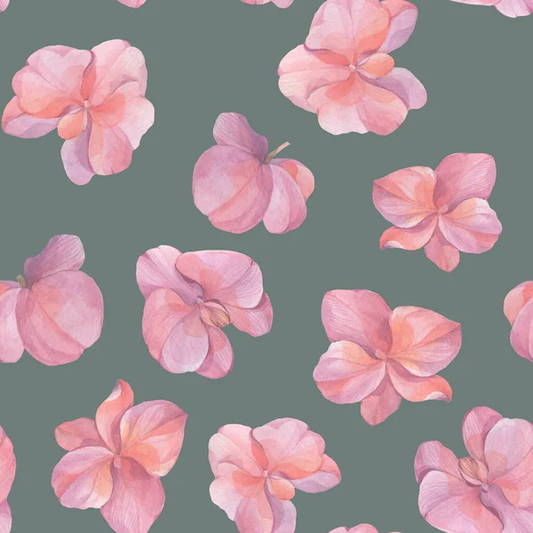 Patrón Sin Costura Acuarela Flores Orquídea Fondo Abstracto Para Diseño —  Fotos de Stock