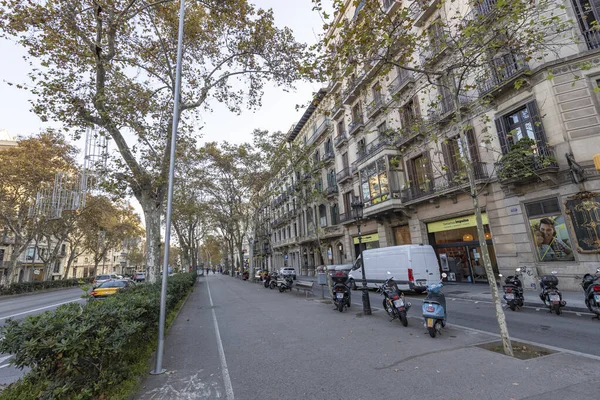 Barselona Spanya Kasım 2021 Sabahın Erken Saatlerinde Barselona Sokaklarında — Stok fotoğraf