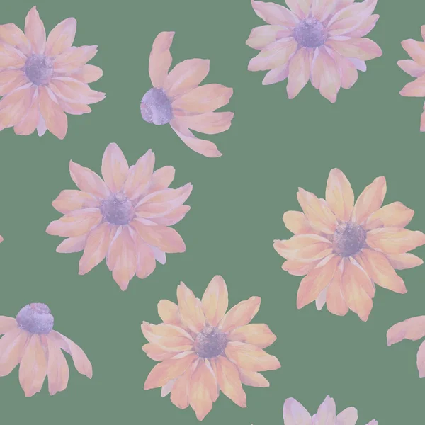 Rudbeckia Çiçek Deseni Duvar Kağıdı Tekstil Ambalaj Kağıdı Tasarım Için — Stok fotoğraf