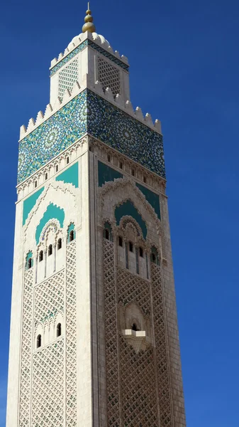 Casablanca minaret meczetu Hassana ii. — Zdjęcie stockowe