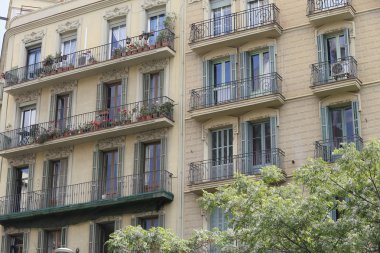 fasada budynku w barcelona, Hiszpania