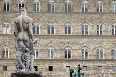 heykel neptune piazza della signoria, florence, İtalya