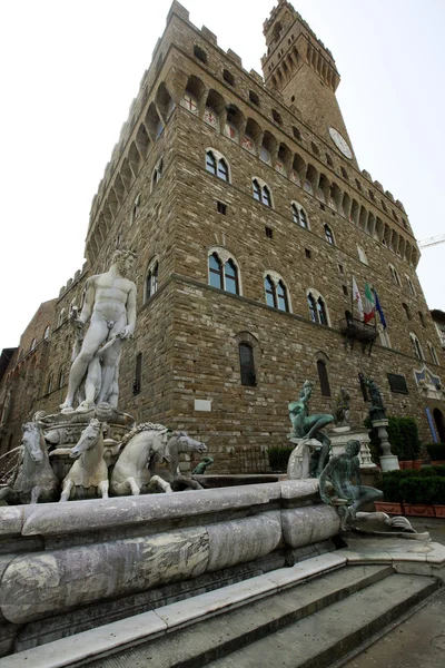 Beroemde Fontein Van Neptunus Piazza Della Signoria Florence Italië — Stockfoto