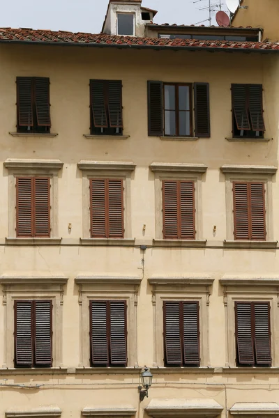 Façade Typique Avec Fenêtres Architecture Toscane — Photo
