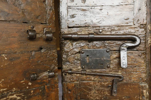 Detalhe Antiga Porta Estilo Medieval Toscana Itália — Fotografia de Stock