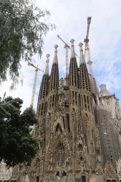La sagrada familia, ontworpen door antoni gaudi, in barcelona. — Stockfoto