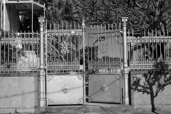 Чорно Біле Зображення Особняк Ворота Braganca Пауліста Бразилія — стокове фото