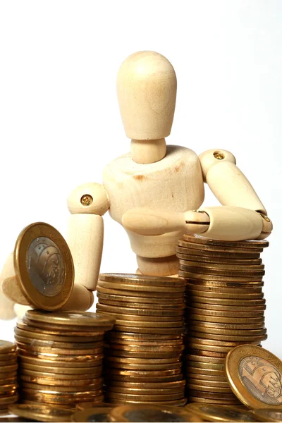 Muñeca con monedas — Foto de Stock