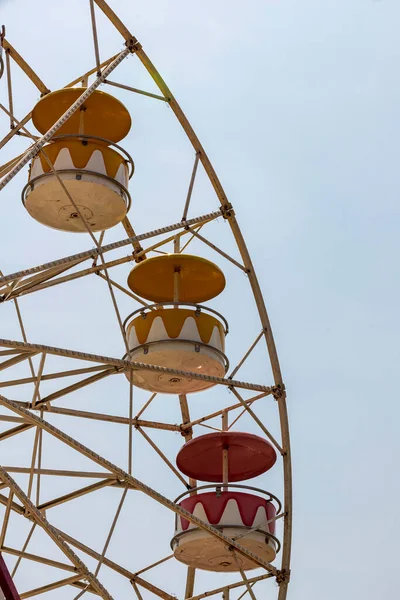 Colorful Giant Wheel Park Amusement Blue Sky Background — Stock Photo, Image