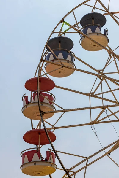 Colorful Giant Wheel Park Amusement Blue Sky Background — Stock Photo, Image