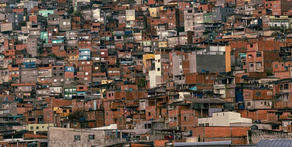 View Shacks Slum Favela Portugál Szegény Környéken Sao Paulo Város — Stock Fotó