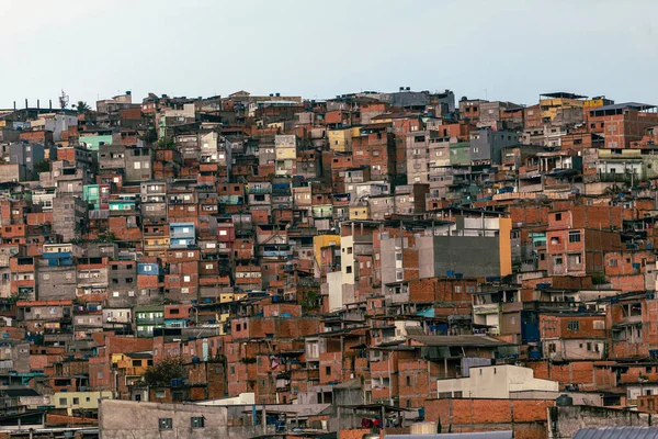 View Shacks Slum Favela Portugál Szegény Környéken Sao Paulo Város — Stock Fotó
