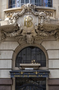 Sao Paulo, Brezilya - 29 Ekim 2021: 1901 yılında inşa edilen Banco do Brasil Kültür Merkezi cephesi, 1923 yılında Banco do Brasil tarafından satın alındı..