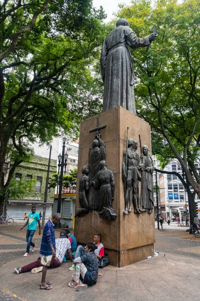Sao Paulo Brasil Noviembre 2021 Personas Sin Hogar Plaza Praca — Foto de Stock