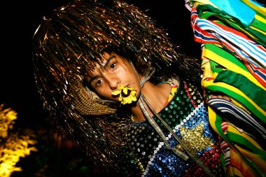 Olinda, Pernambuco, Brezilya. Mayıs 04, 2006, Brezilya Karnavalı. Popüler Kültür, Maracatu Müzik Buluşması ve Pernambuco 'nun tipik dansı.