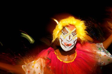 Olinda, Pernambuco, Brezilya. Mayıs 04, 2006, Brezilya Karnavalı. Popüler Kültür, Maracatu Müzik Buluşması ve Pernambuco 'nun tipik dansı.