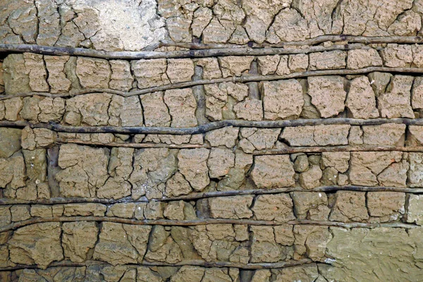 Parede Lama Construída Pela Técnica Construção Antiga Conhecida Como Pau — Fotografia de Stock