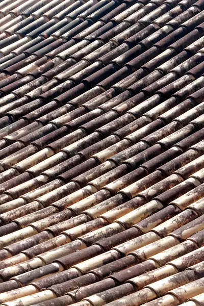 Closeup Telhas Argila Estilo Colonial Brasileiro São Paulo Brasil — Fotografia de Stock