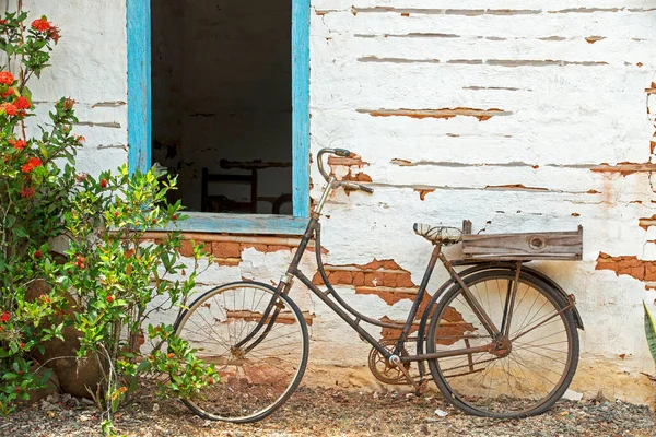 Old Bicycle Leaning Wall Ancient House Countryside Sao Paulo State — 图库照片