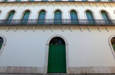 Santos, SP, Brazil - jul 18, 2015 - Old mansions of the 19th century, restored to house the Pele Museum, the most respected athlete of all time
